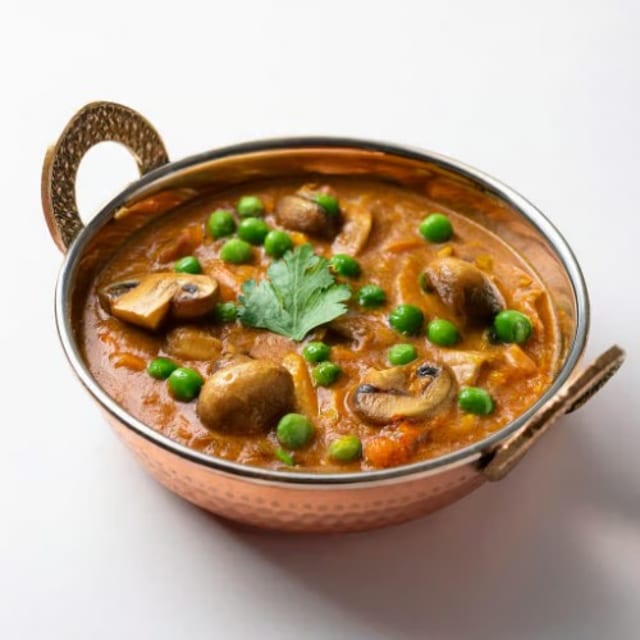 Mushroom Matar Curry.