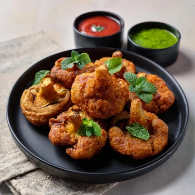 Mushroom Pakoras.