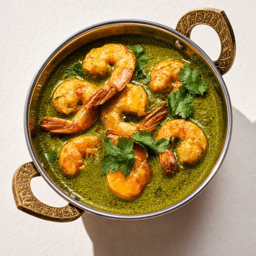 Shrimp Haryali Curry.