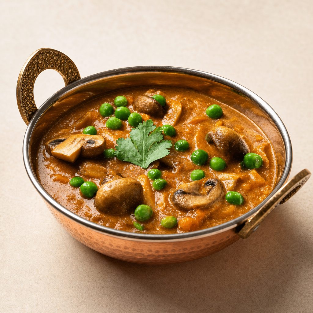 Mushroom Matar Curry.